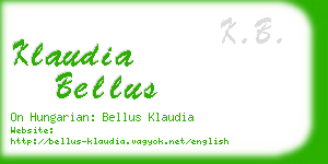 klaudia bellus business card